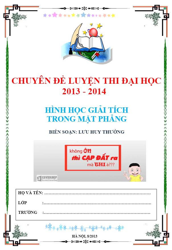 Chuyên đề Hình học giải tích phẳng - Lưu Huy Thưởng